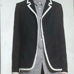 RAG & BONE Redgrave Schoolgirl 3 Button BLK & WHT Notch Lapel Career Blazer SZ 4